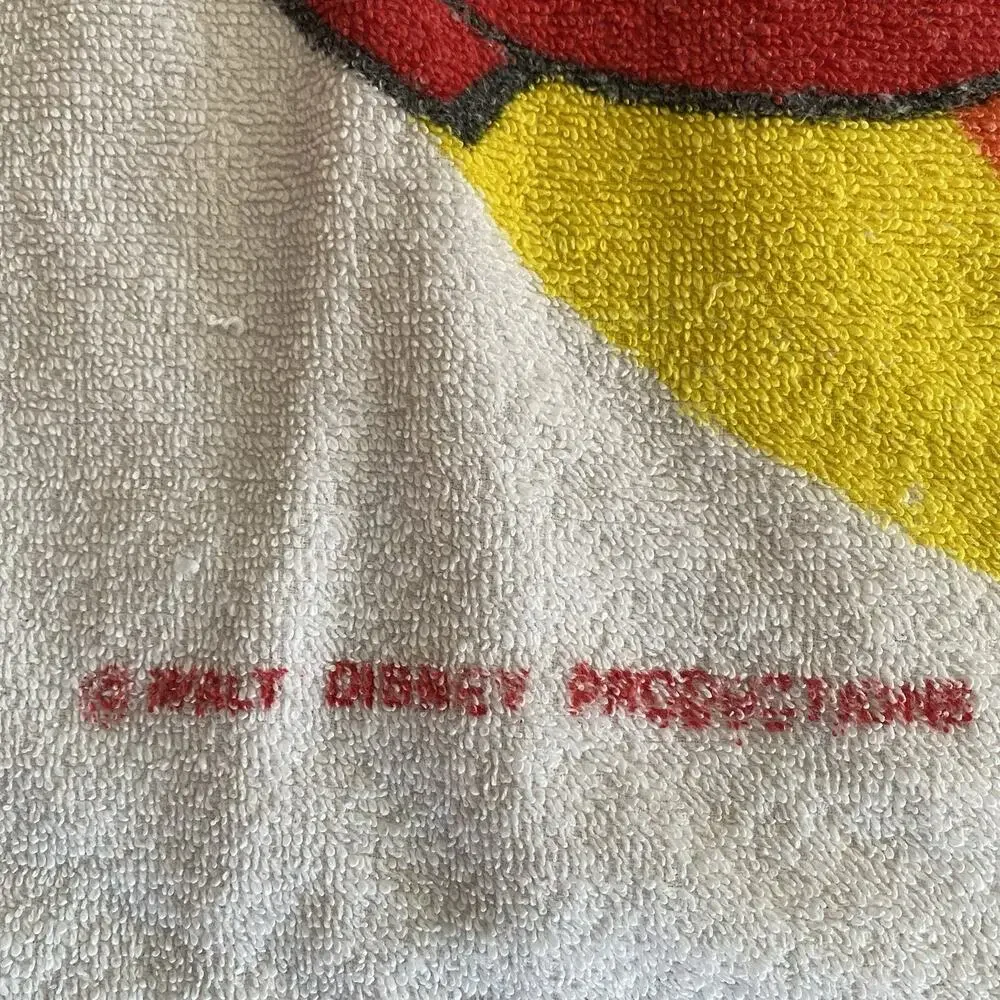 Vintage Walt Disney Mickey Mouse Terry Cloth Bath Beach Towel Franco USA - READ